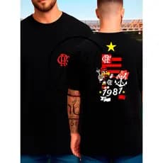 Camiseta Futebol  Flamenguistas Estilosa Algodão P ao GG Blusa de Time Envio Imediato!