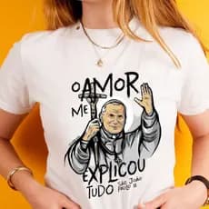 Blusa tshirt feminina SÃO JOÃO PAULO II, Sagrada Familia,São Jose, Maria,Jesus camiseta tshirt cristã, gospel plus size