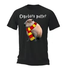 Camiseta Masculina Blusa Feminina 100% Algodão Harry Potter Capivara Simples Lançamento