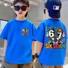 Camiseta estampada 67 six seven Crianças Streetwear Masculina Feminina 100% algodao Envio Imediato