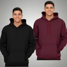 Kit 2 Moletom Canguru Capuz Flanelado Blusa Frio Masculina Bolso Canguru Respirável Inverno Casual