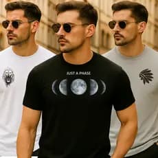 KIT 3 Camisetas , camisa Masculina Estampada Trio Coqueiros Gola Redonda e LOS ANGELES -OU 1 UNIDADE