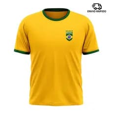 Camiseta Do Brasil Personalizada Copa Mundo Algodão 100% Unissex Estilosa