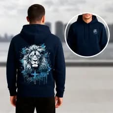 Moletom Masculino Estampa Cristã Leão De Judá Promoção Masculina Blusa De Frio Inverno P ao GG