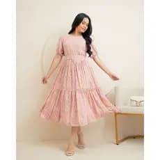 Vestido Floral Lary Moda Evangélica Verão em Viscolinho Premium