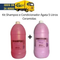 Kit Shampoo e Condicionador Agata 5 litros Ceramidas - Galão 5 litros Shampoo e Condicionador