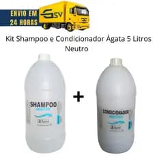 Kit Shampoo E Condicionador Agata  Neutro 5 litros - Shampoo e condicionador galão 5L efeito salão