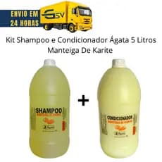 Kit Shampoo E Condicionador Agata Manteiga De Karite 5 Litros - Galão 5 litros shampoo e cond.