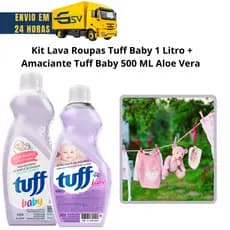 Kit Lava Roupas Tuff Baby Aloe Vera 1L + Amaciante Tuff Baby Aloe Vera 500 ML