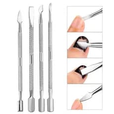 4 Espátulas Proficional Aço Inox para Manicure - Pedicure Podologia (S28)