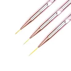 3 Pinceis Fino para Decoração Unha Nail Art Rose Perolado Helen Color Perfeito (S28)