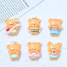 Acessórios DIY de Urso Azul de Desenho Animado, Decorações com Cola Creme, Presilhas de Cabelo, Fivelas para Sapatos Cro