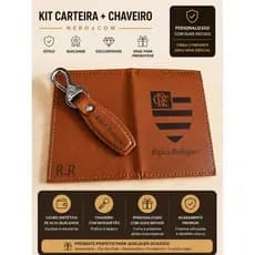 Kit Carteira e Chaveiro Personalizados/Time / Nome/Gravação a Laser /  Dia dos Pais/ Namorados