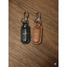 chaveiro fé, couro sintético, presente religioso, masculino, feminino, personalizado