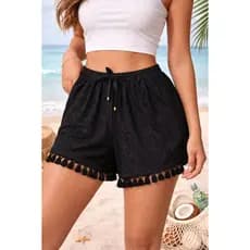 Shorts saida arrastão verão boho férias praia