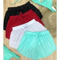 Shorts saída de praia feminino verão leve