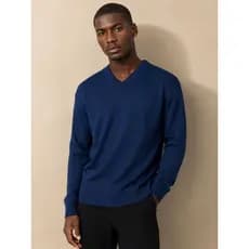 Blusa Tricô Decote V Masculina Casual Manga Longa