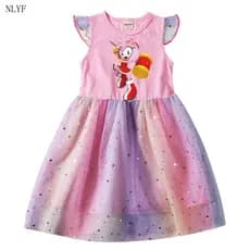 SONIC THE HEDGEHOG Vestido de Princesa para Meninas de 2 a 10 Anos Roupas de Festa de Casamento Vestidos para Bebês e Cr