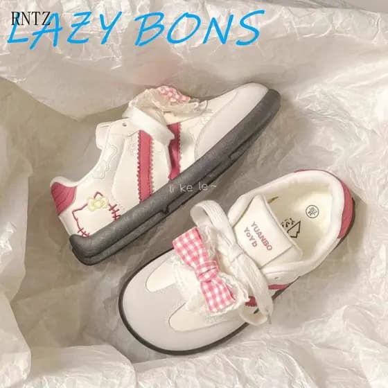 Sapatos de Tênis Hello Kitty para Estudantes de Moda para Mulheres Novos Versáteis com Sola Grossa Bonitos Sapatos Espor