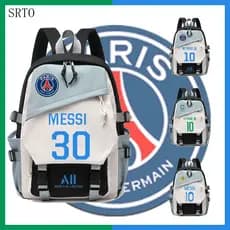Novo Conjunto de Bolsa Periférica com Nome do Paris Saint Germain Messi Neymar No. 30 10 Mochila para Estudantes Masculi