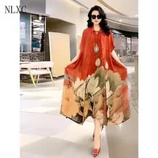 Vestido Maxi Floral Elegante para Mulheres, Tamanho Plus, Conjunto de Duas Peças, Estilo Vintage Boêmio H9043