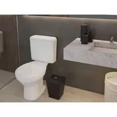 Kit Banheiro 4 Pçs Lixeira Porta Algodão/escovas Completo Cor Preto