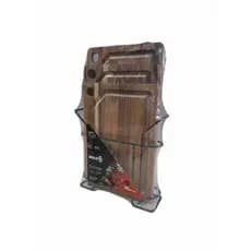 kit 3 tabuas de madeira com suporte de metal