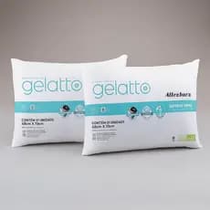 Kit 2 Travesseiros Gelatto Altenburg Antialérgico Suporte Firme Refrescante Toque Gelado Lavável