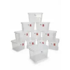 KIT 10 Caixas Organizadora com Tampa Grande Transparente Gran Box 19L