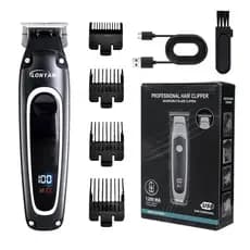 Máquina de Cortar Cabelo Profissional Bivolt Sem Fio Lâmina de Aço Inoxidável Impermeável Silencioso e Recarregável