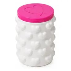 Porta Cotonete Algodão De Coração Branco E Rosa - Home Think