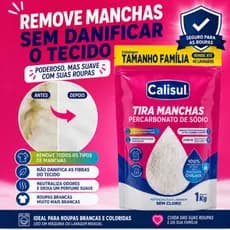 Percarbonato de Sódio Tira Manchas 100%  Roupas Brancas e Coloridas Limpeza em Geral 1kg/2kg/3k