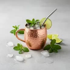 Caneca Moscow Mule 580ml Aço Inox Rose Gold, Dourada, Prata – Ideal para Drinks e Cerveja