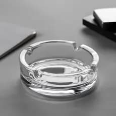 Cinzeiro de Vidro Transparente Redondo – Para Mesa, Restaurante ou Casa