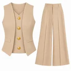 Conjunto Calça + Colete PREMIUM Cintura Alta Com Bolso Funcinal  PROMOÇÃO Alfaiataria Tamanhos M G y GG Envio hoje mesmo
