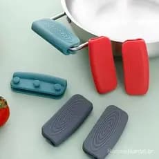 1 Par De Suporte De Alça De Silicone Para Panela, Capa De Alça Para Panela Quente, Proteção Contra Queimaduras Nos