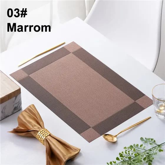 Kit 2/4/6 Jogo Americano PVC 30x45 cm Colecao com Varios Modelos e Cores para Decoracao