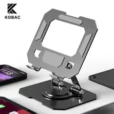 Suporte giratório para tablet e telefone em liga de alumínio, elegante, totalmente ajustável e resistente