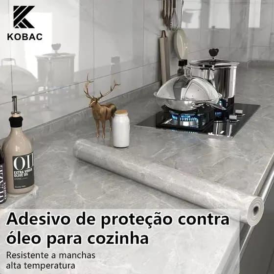 Adesivo à prova de óleo para cozinha, resistente ao calor e fácil de limpar, adequado para bancadas e fogões.
