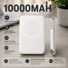 Nova Bateria Imantada 10000mAh Ultra Fino Carga Rápida 15W Viagens Aéreas