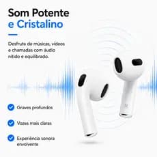 Fones Bluetooth Sem Fio Conexão Estável Áudio Imersivo Microfone para Ligações Estojo Recarregável