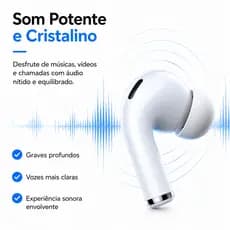 Fone Bluetooth Sem Fio Chamadas HD Bateria de Longa Duração Áudio Imersivo para Celular Android e iPhone
