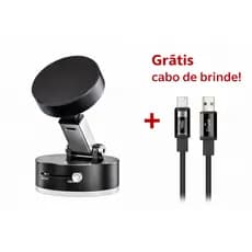 Suporte celular magnético 360° Veicular– Imã Forte, Base Antiderrapante, Ajuste Universal para Carro Painel