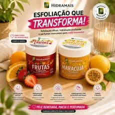 Esfoliante corporal maracujá  e frutas tropicais hidramais pele renovada macia suave remove células mortas perfumado
