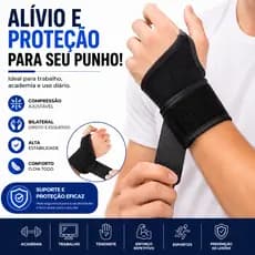 Munhequeira Ortopédica Ajustável Compressão para Tendinite | Suporte para Punho, LER, DORT, Academia, Crossfit e Esporte