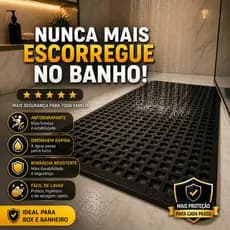 Kit 1 ou 2 Tapete Antiderrapante para Box e Banheiro em Borracha |  Drenagem Rápida | Resistente