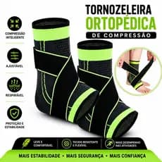 Kit 1 ou 2 Tornozeleiras Ortopédicas Compressão Ajustável Estabilizadora Esportiva Academia l Caminhada Proteção