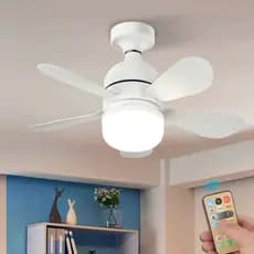 Ventilador de teto Com Luz para Pequenos Espaços (6 Hélices) Controle Remoto Bivolt LED 110V-220V