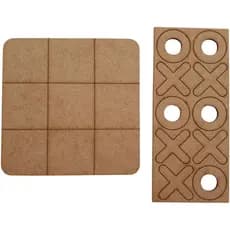 Kit Jogo da Velha em MDF 10cm Tabuleiro Brinquedo Presente Lembrancinha (MDF Cru)