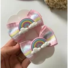 Laço Cabelo Infantil Arco Iris Par ou  Faixinha